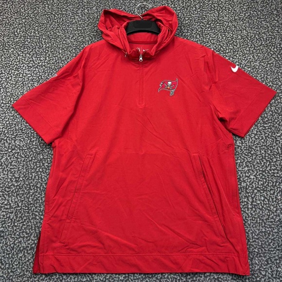 Nike Coach Jacket Shirt Men Tampa Bay Buccaneers NFL Short Sleeve Pullover New L